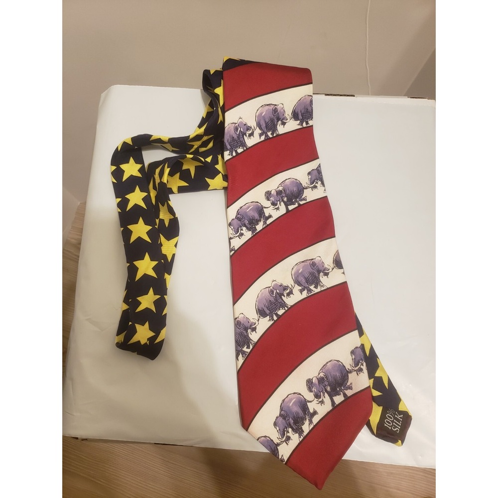 Lot Of 2‎ Mike Lucovich Neck Ties Political Clinton Democrat Republic